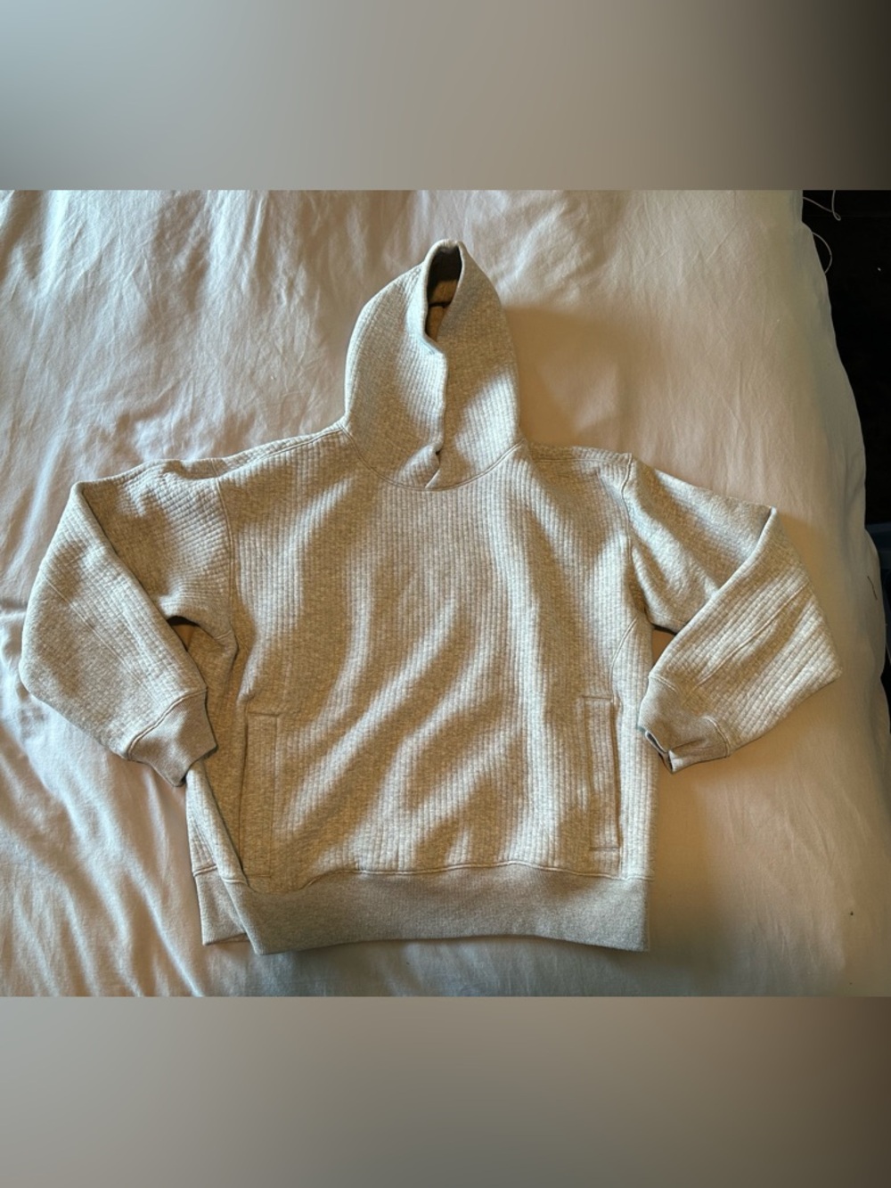 Mens Abercrombie & Fitch YPB Textured Ribbed Hoodie - Heather Grey Size Large
